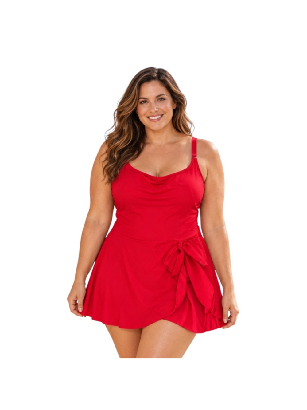 Eomenie Red One Piece Swim Dress Size XL NWT